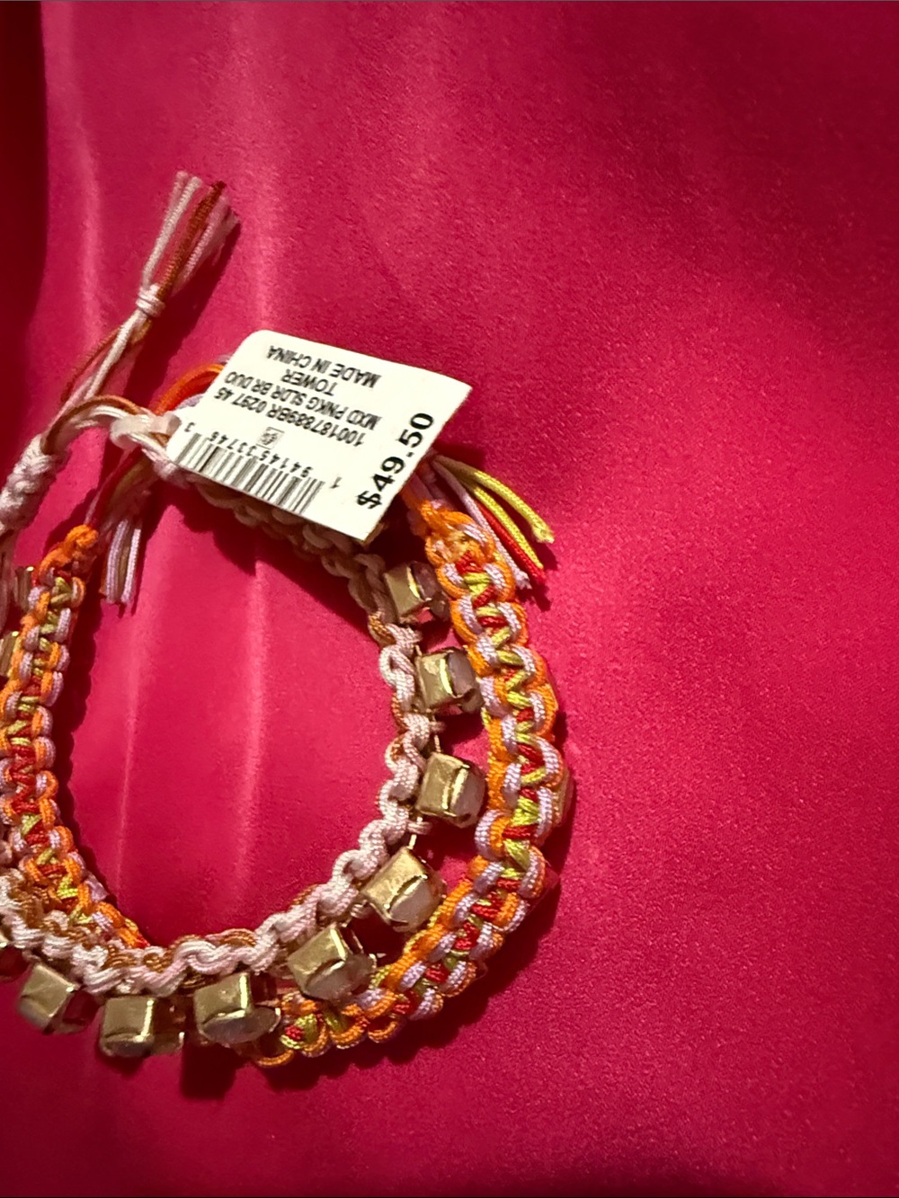 Stackable Pink and Gold Crystal Friendship Bracelet Set